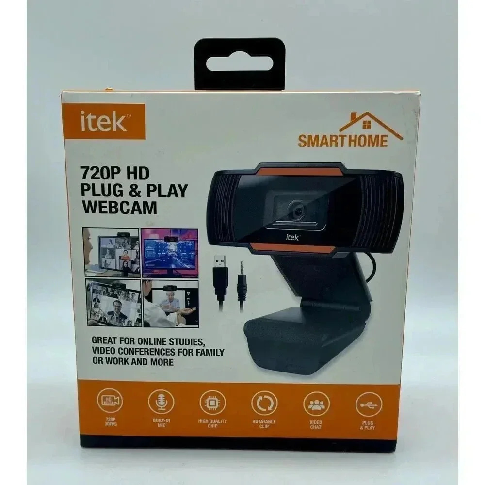 iTek Smart Home HD 720P Plug and Play Webcam w/ Built-in‎ Microphone - 30fps